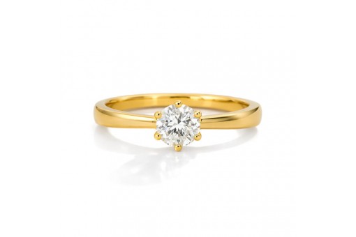 Ring mit Diamant Solit&auml;r 0,50 Carat in 18 Karat 750 Gelbgold Gr. 53 - NEU