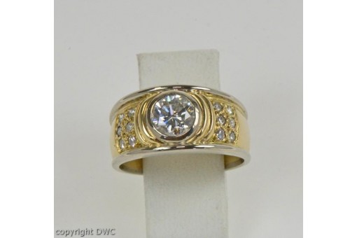 Ring Einkar&auml;ter Brillant Solit&auml;r in 18 Kt 750 er Gold Diamant 57 Expertise RAR
