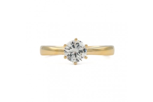 Ring mit Diamant Brillant Solit&auml;r 0,75 ct in 750 18 kt Gold Gr.54 IHK Expertise