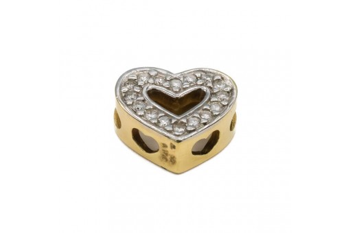 Anh&auml;nger Herz mit 16 Diamanten 0,17 ct. in 14 Kt. 585 Gelbgold