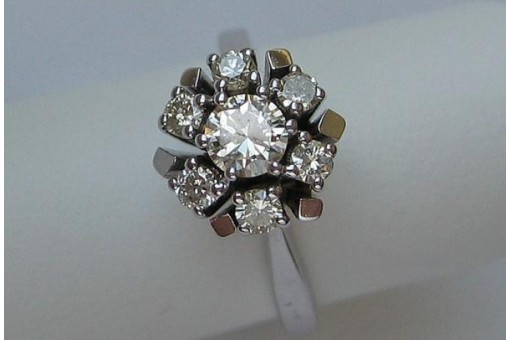 Ring mit Brillanten Diamanten in aus 750 er 18 kt. weiss Gold 51 Fein