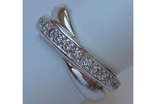 Ring mit Brillanten Diamanten in aus 14 Kt 585 er Gold Gr&ouml;sse 55 edel