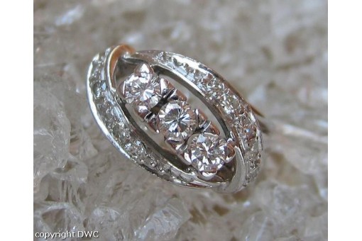 Ring mit Brillant Brilliant Diamant in aus 14 Kt 585 er Gold Gr&ouml;sse 51 RAR!