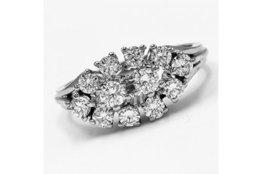 Ring mit Brillanten Diamanten in aus 18 Kt 750 er Gold Gr&ouml;sse 59 Ringe fein