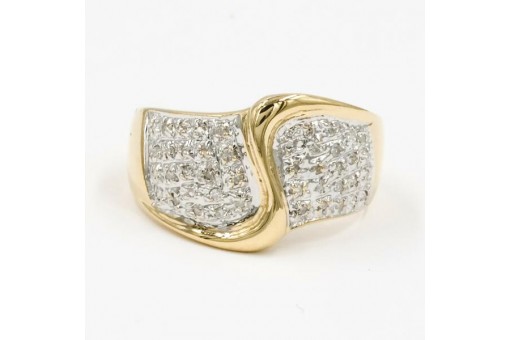 Ring mit 44 Diamanten diamonds 0,44 ct. in 14 Kt 585 Gold 58 Edel