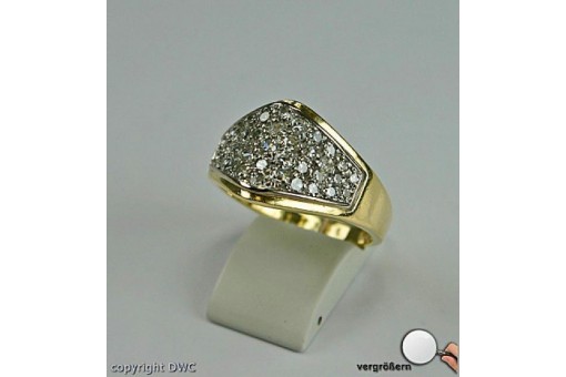 Ring mit Brillanten Brillant Diamant Diamanten in  585 er Gold Gr&ouml;sse 55 RAR