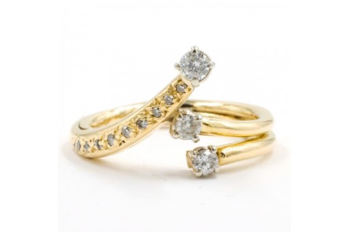 Ring mit Diamanten Brillanten aus in 18 Kt 750 er Gold Gr&ouml;sse 52 Ringe top