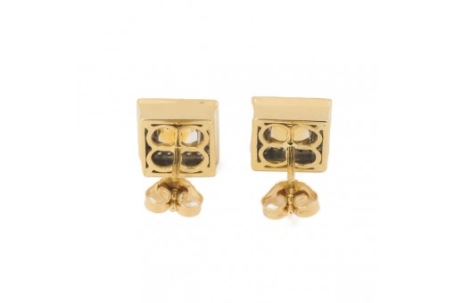 1 Paar Ohrringe Ohrstecker mit Citrin und 0,48 ct. Diamanten in 14 Kt. 585 Gold