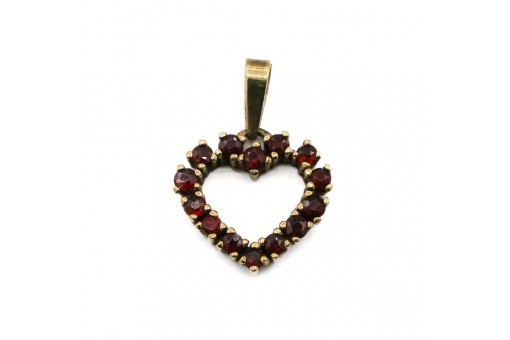 Anh&auml;nger mit Granate in 333 8 kt Gold Antik Sammlerst&uuml;ck Garnet