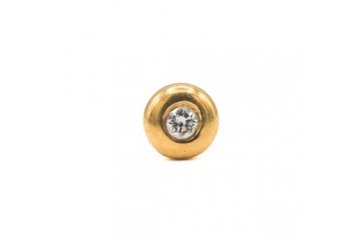 Ein einzelner Ohrring mit Diamant Brillant Solit&auml;r in 750 18kt Gold