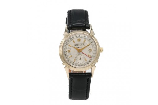 GRUEN Calendar trippledate Vollkalender Handaufzug um 1950 Sammlerst&uuml;ck