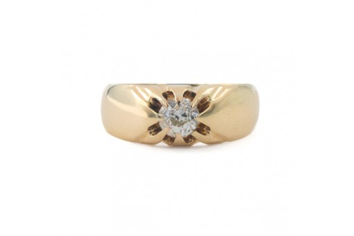 Ring mit Altschliffdiamant Solit&auml;r 0,60 ct. 585 Gold antik Sammlerst&uuml;ck Gr. 63