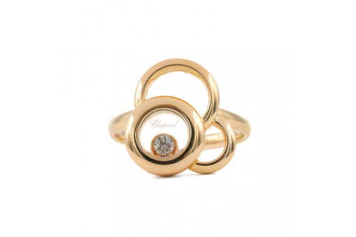 Ring CHOPARD Happy Diamonds mit Brillant 0,09 ct. 750 Rosegold Box & Zertifikat