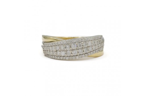 Ring mit Diamanten Brillanten in 585 14 kt Gold Damen Gr. 54