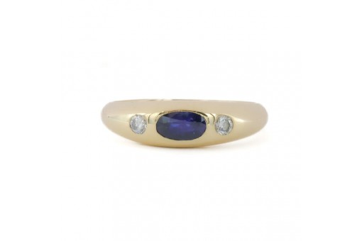 Ring mit Safir Saphir und Diamanten in 585 14 kt Gold Damen Gr. 55