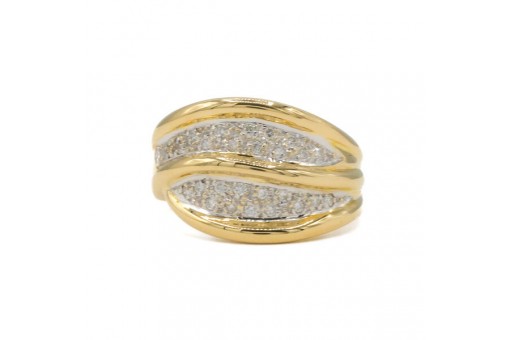 Ring mit Diamanten Brillanten 0,26 ct. in 18 Kt. 750 Gold Gr. 53