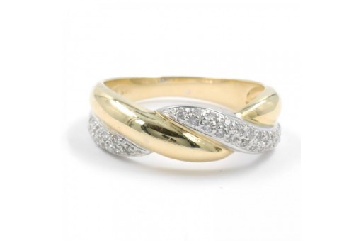 Ring mit Diamanten Brillanten aus in 14 Kt 585 er Gold 58 Ringe Edel
