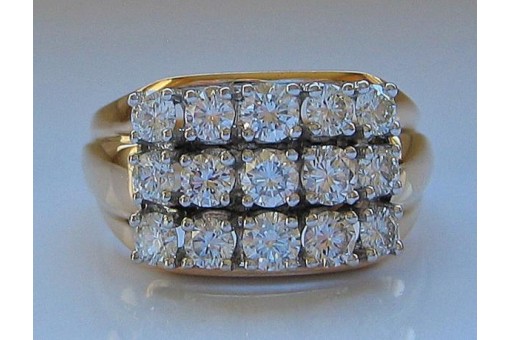 Ring mit Brillanten Diamanten in aus 14 Kt. 585 er Gold Gr&ouml;sse 58 top!