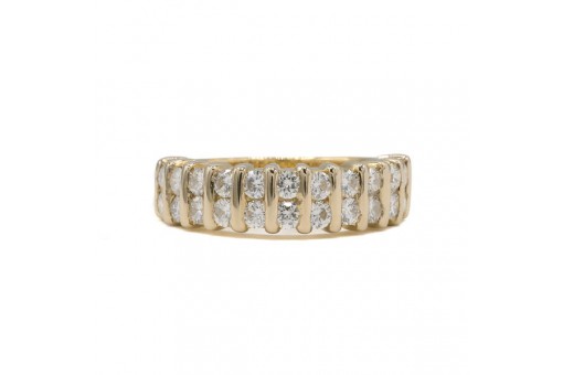 Ring mit 22 Brillanten 1,3 ct. in 18 Kt. 750 Gelbgold Gr. 52