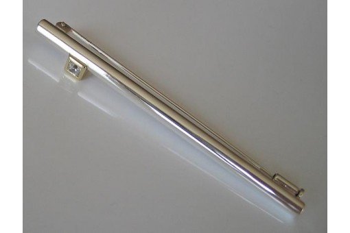 Silberbrosche QUINN mit Kristall 925 Silber und 18 Kt. 750 Gold brooch