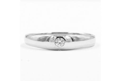 Ring Band mit Brillant Solit&auml;r Diamant in aus 8 Kt. 333 Gold Gr&ouml;sse 55 top