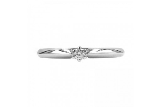 Ring mit Brillant Brillant Diamant Solit&auml;r 0,08 ct. in 14 Kt 585 er Gold 56 top