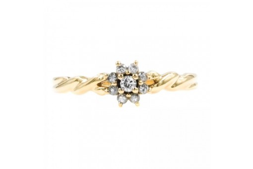 Ring mit Brillanten 0,13 ct. Diamanten in 14 Kt. 585 er Gold 56 RAR!