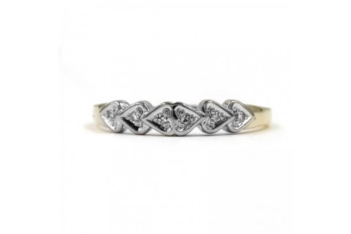 Ring mit 6 Diamanten diamonds 0,04 ct. in 14 Kt. 585 Gold 53 Edel