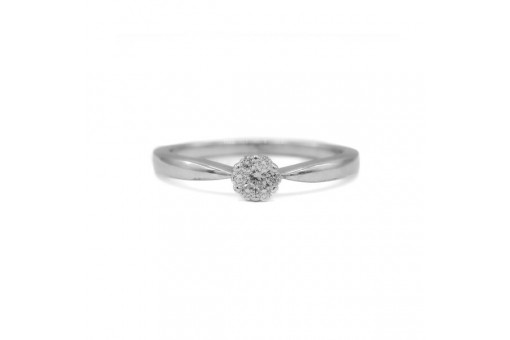 Ring CHRIST mit 7 Brillanten Diamanten 0,1 ct. in 14 Kt. 585 Wei&szlig;gold Gr. 52