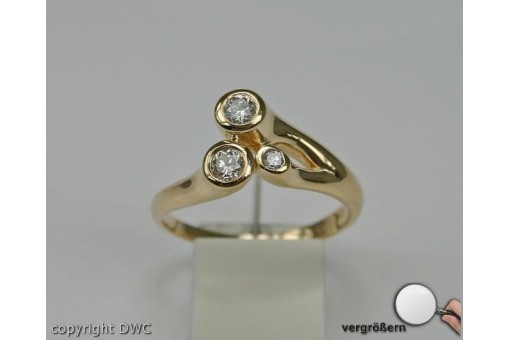 Ring mit Diamant Brillanten Diamanten in aus 14 Kt 585 er Gold 52
