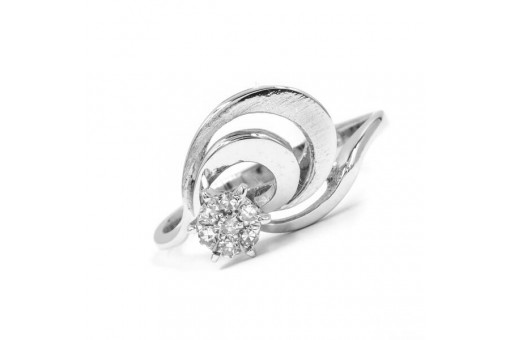 Ring mit 7 Diamanten diamonds 0,10 ct. in 14 Kt. 585 er Wei&szlig; gold Damen 52 Top