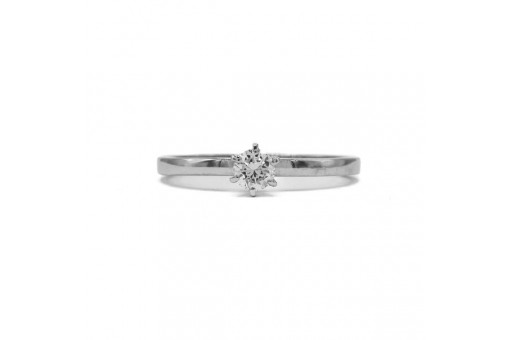 Ring mit Brillant Solit&auml;r Diamant 0,27 ct. in 14 Kt. 585 Gold Gr. 57
