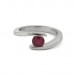 Ring mit Rubin ruby Solitär in 14 Kt. 585 Weißgold Gr. 49