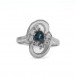 Ring mit Safir und 6 Diamanten 012 ct. in 14 Kt. 585 Gold Gr. 51