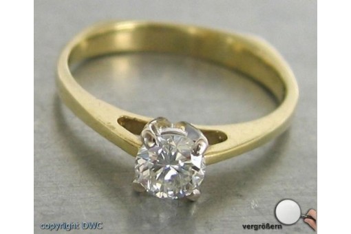 Ring mit Diamant in 14 Kt 585 er Gold Brillantsolit&auml;r Solit&auml;r Brillant 51 Ringe