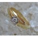 Ring mit Brillant Solitär Diamant in 14 Kt 585 er Gold Ringe 60 top!