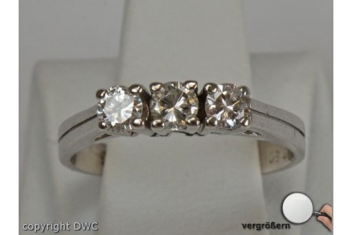 Ring mit Brillanten Brillant Diamant Diamantring in Gold 14 Kt 585 er top!