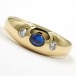 Ring Band mit Saphir Safir Brillanten Diamanten in 18 Kt 750 er Gold  Gr. 48