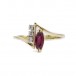 Ring mit Rubin Navette und 3 Diamanten Brillanten in 14 Kt. 585 Gelbgold Gr. 54