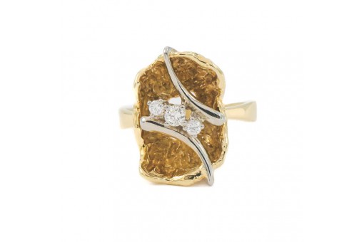 Ring mit Diamanten Brillanten 0,15 ct in 585 14 kt. Gold Damen Gr. 53
