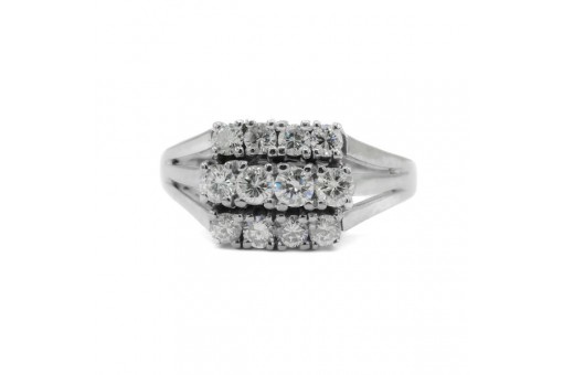 Ring mit Brillanten Brillant Diamant Diamanten in Wei&szlig; gold 585 er 14 Kt. 53 