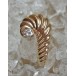 Ring mit Brillant Solitär Diamant in aus Muschel Design 14 Kt 585 er Gold 58