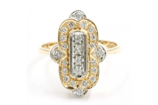 Ring mit Brillanten Diamanten in 14 Kt 585 er Gold Gr&ouml;sse 56 Edel