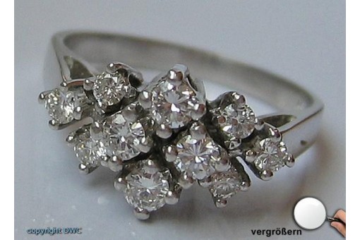 Ring in aus 14 Kt. 585 er Gold mit Brillanten Diamanten Gr&ouml;sse 55 Ringe