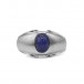 Ring mit Sternsafir 1,3 ct. Saphir Cabochon in 14 Kt. 585 Weißgold Gr. 61