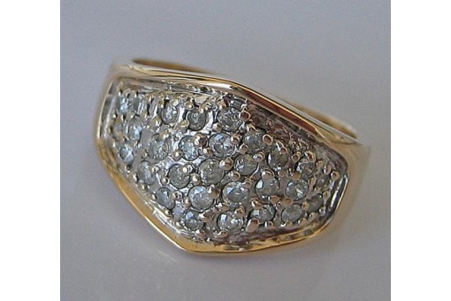 Ring mit Diamanten Brillanten in aus 14 Kt. 585 er Gold Gr&ouml;sse 55 Ringe 