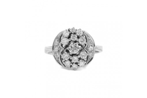 Ring mit Brillanten Diamanten in aus 585 er 14 kt Gold Gr&ouml;sse 53 Ringe 