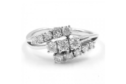 Ring mit Brillanten Diamanten in 14 Kt 585 er Gold Gr&ouml;sse 57 Ringe 