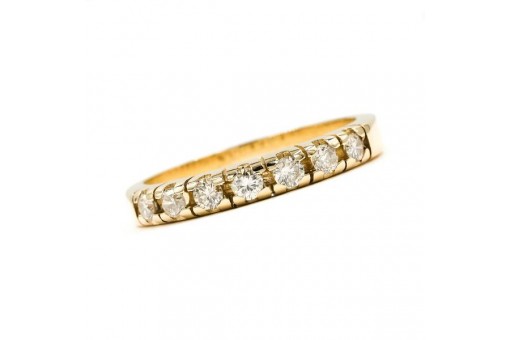 Ring mit 7 Brillanten Diamanten 0,45 ct. in 14 Kt 585 er Gold 61 Edles
