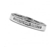 Ring Bandring mit Brillanten Diamanten 0,20 ct. in 14 Kt. 585 Weiß Gold 63 edel!